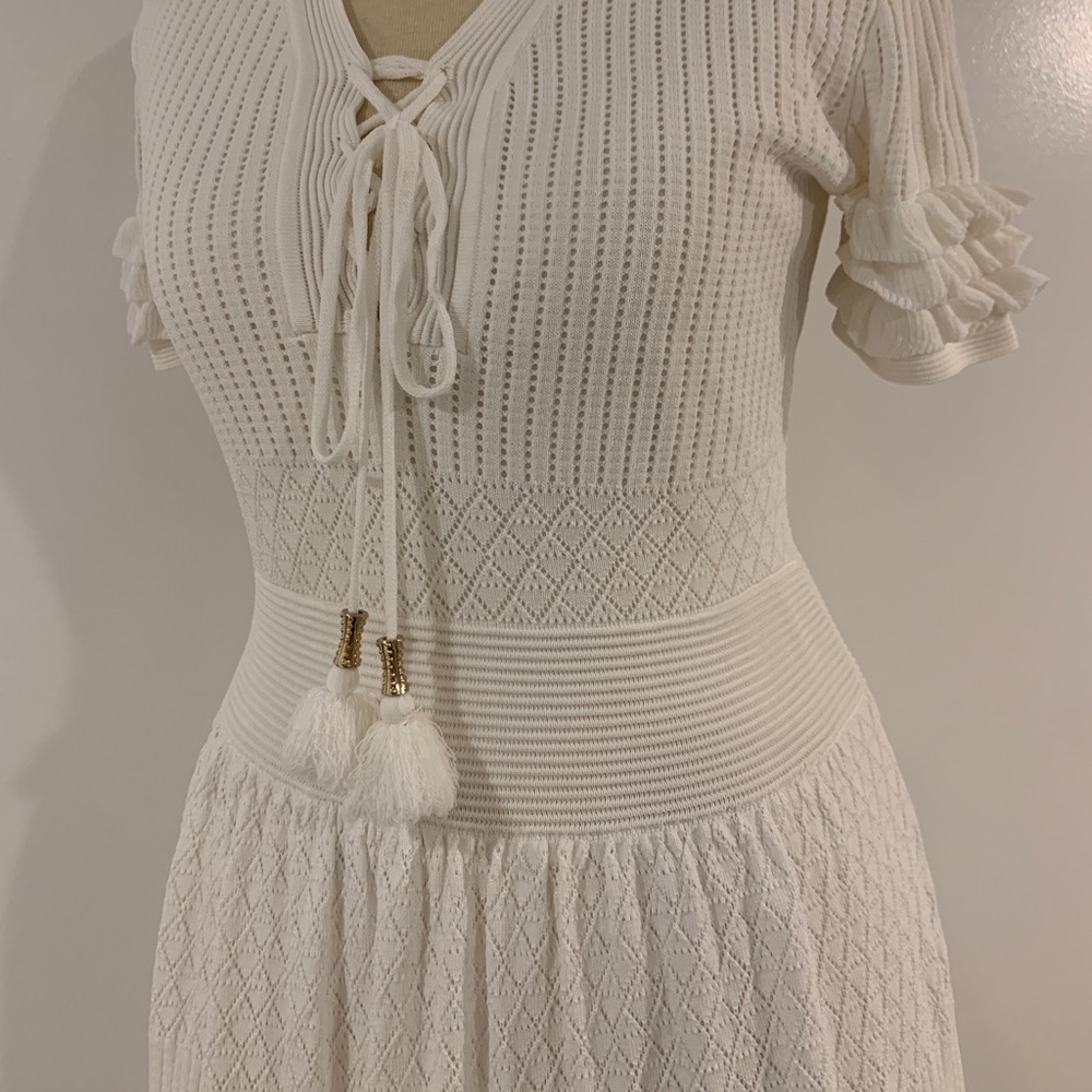 bebe - NWOT White "knitted" dress.